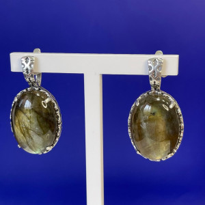 Серьги с лабрадоритом в серебре с1795