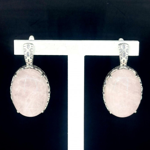 Серьги с1795 (15.28 г), серебро,  Розовый Кварц розовый купить в интернет-магазине Циркон С