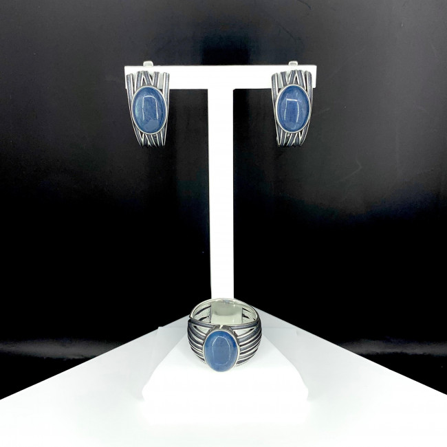 Серьги с1802 (10.00 г), серебро, синий, аквамарин купить в интернет-магазине Циркон С
