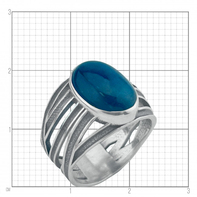 Серебряное кольцо Циркон к1802, синий, апатит Кольцо к1802 (6.87 г), серебро, синий, апатит купить в интернет-магазине Циркон С