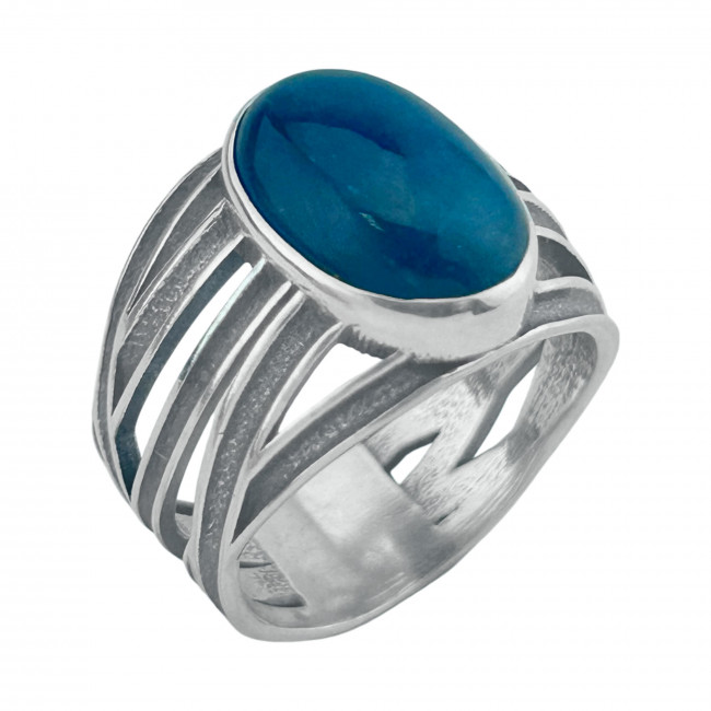 Серебряное кольцо Циркон к1802, синий, апатит Кольцо к1802 (6.87 г), серебро, синий, апатит купить в интернет-магазине Циркон С