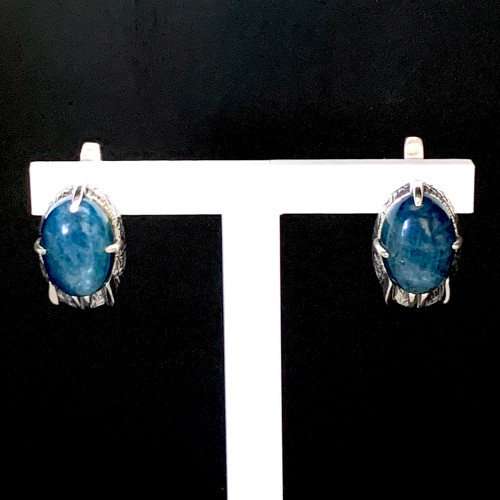 Серьги с1803 (6.72 г), серебро,  Синий Апатит купить в интернет-магазине Циркон С