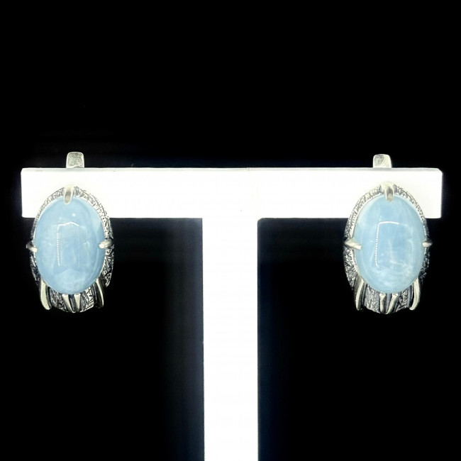 Серьги с1803 (6.63 г), серебро, голубой, аквамарин купить в интернет-магазине Циркон С