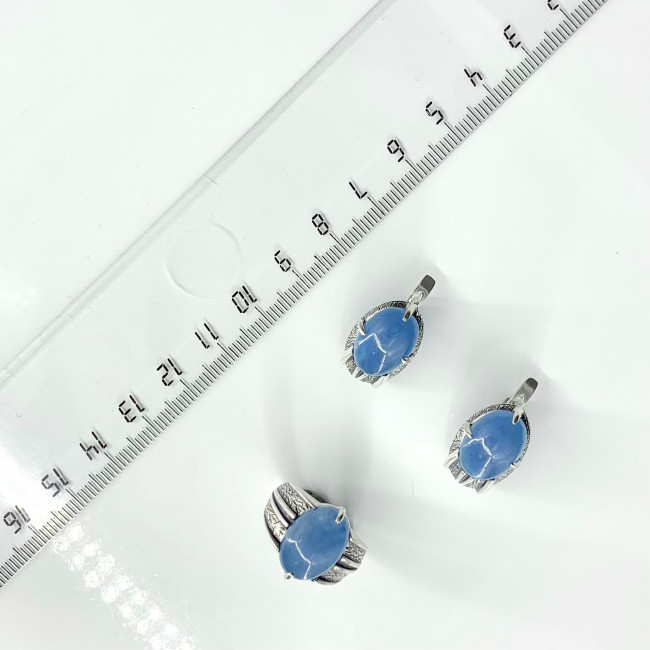 Серьги с1803 (7.08 г), серебро, синий, кианит купить в интернет-магазине Циркон С
