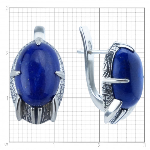 Серьги с1803 (6.55 г), серебро,  Синий Лазурит купить в интернет-магазине Циркон С