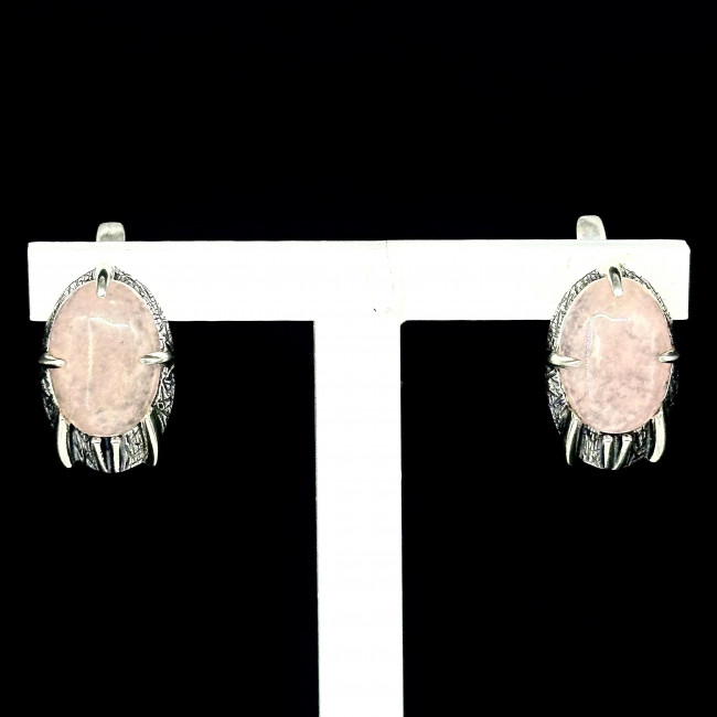 Серебряные серьги Циркон с1803, розовый, морганит Серьги с1803 (6.11 г), серебро, розовый, морганит купить в интернет-магазине Циркон С