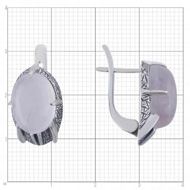 Серебряные серьги Циркон с1803, розовый, кварц розовый Серьги с1803 (6.26 г), серебро, розовый, кварц розовый купить в интернет-магазине Циркон С