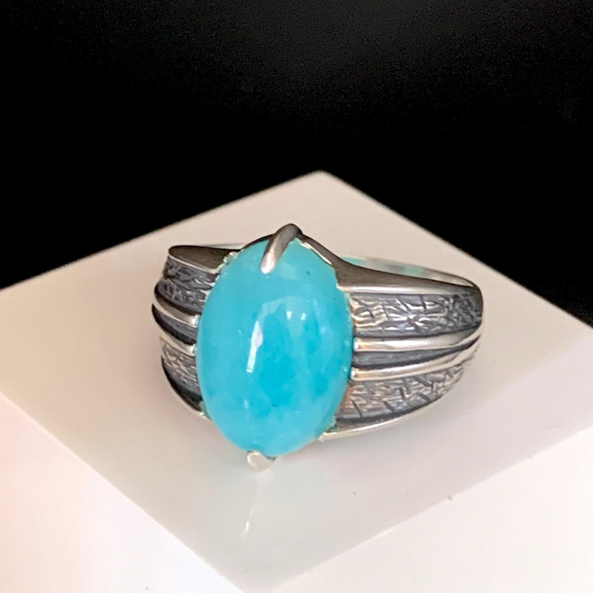 Серебряное кольцо Циркон к1803, голубой, амазонит перу Кольцо к1803 (5.70 г), серебро, голубой, амазонит перу купить в интернет-магазине Циркон С