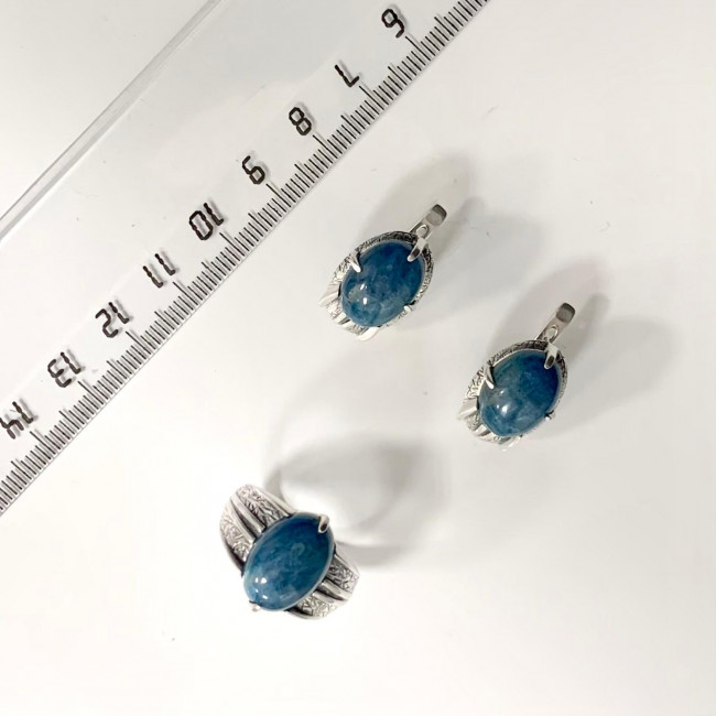 Серебряное кольцо Циркон к1803, синий, апатит Кольцо к1803 (6.18 г), серебро, синий, апатит купить в интернет-магазине Циркон С
