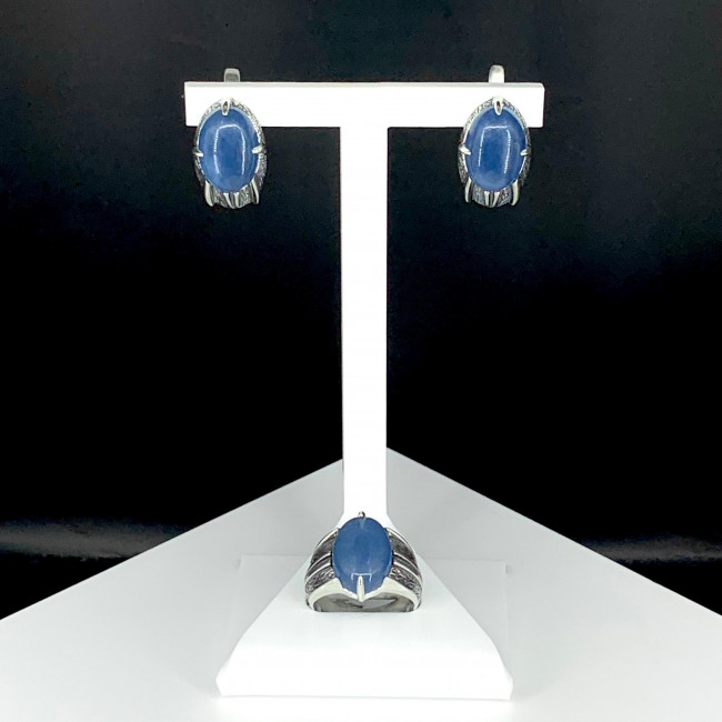 Серебряное кольцо Циркон к1803, синий, кианит Кольцо к1803 (6.24 г), серебро, синий, кианит купить в интернет-магазине Циркон С