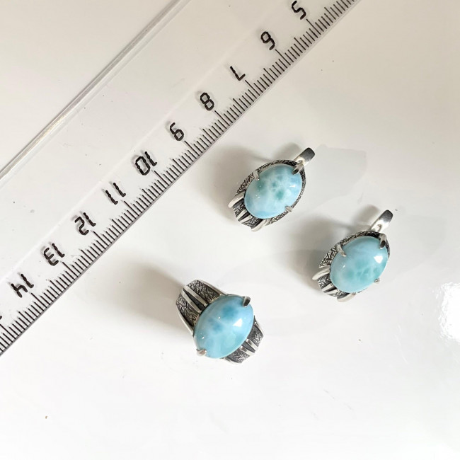 Серебряное кольцо Циркон к1803, голубой, ларимар Кольцо к1803 (5.86 г), серебро, голубой, ларимар купить в интернет-магазине Циркон С