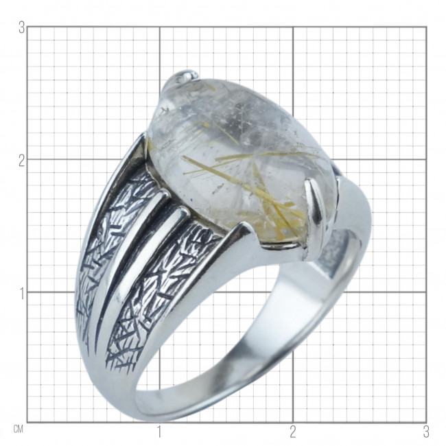Серебряное кольцо Циркон к1803, золотистый, волосатик-кварц Кольцо к1803 (5.84 г), серебро, золотистый, волосатик-кварц купить в интернет-магазине Циркон С