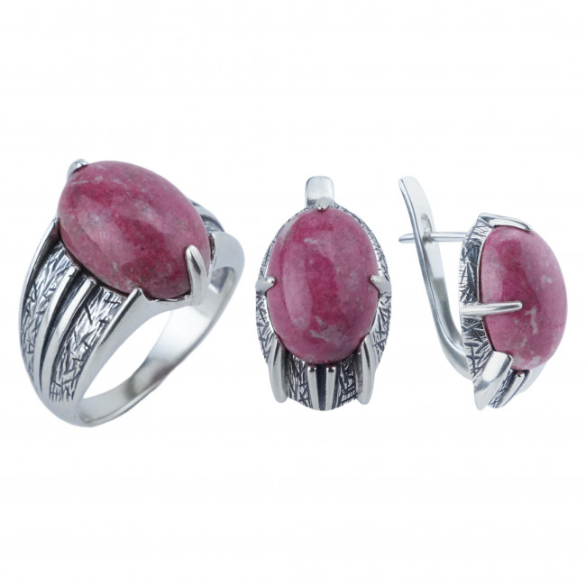 Серебряное кольцо Циркон к1803, розовый, тулит Кольцо к1803 (6.27 г), серебро, розовый, тулит купить в интернет-магазине Циркон С