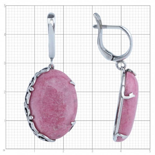 Серьги с1804 (15.57 г), серебро,  Розовый Кварцит купить в интернет-магазине Циркон С