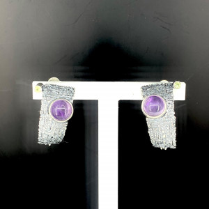 Серьги с аметистом в серебре с1809