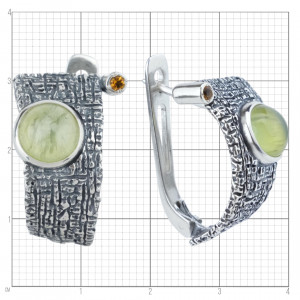 Серьги с цитрином в серебре с1809