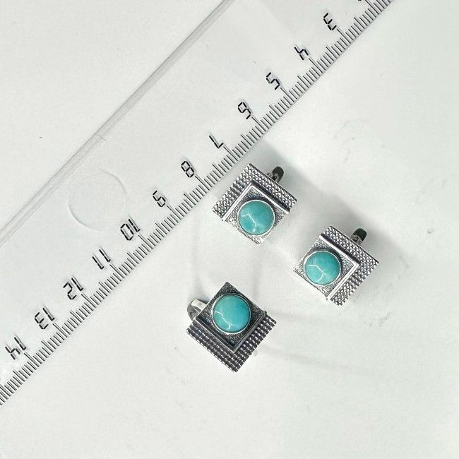 Серьги с1818 (5.94 г), серебро, голубой, амазонит перу купить в интернет-магазине Циркон С