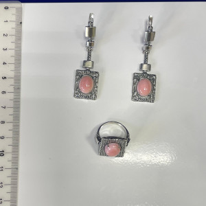 Серьги из серебра с кораллом с1819