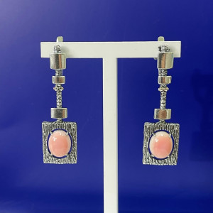 Серьги из серебра с кораллом с1819