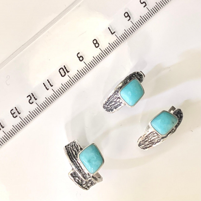Серьги с1820 (9.11 г), серебро, голубой, амазонит перу купить в интернет-магазине Циркон С