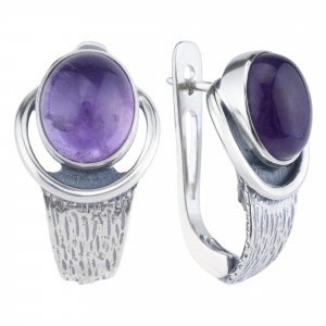Серьги с аметистом в серебре с1824