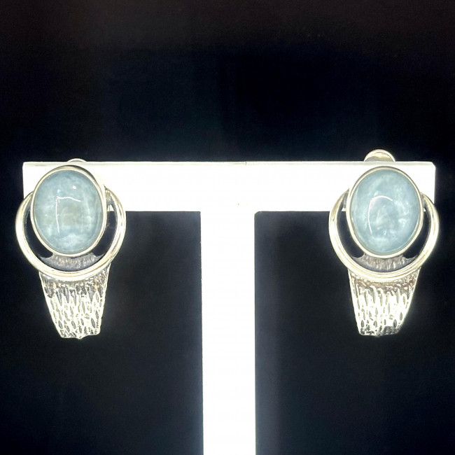 Серьги с1824 (10.15 г), серебро, голубой, аквамарин купить в интернет-магазине Циркон С