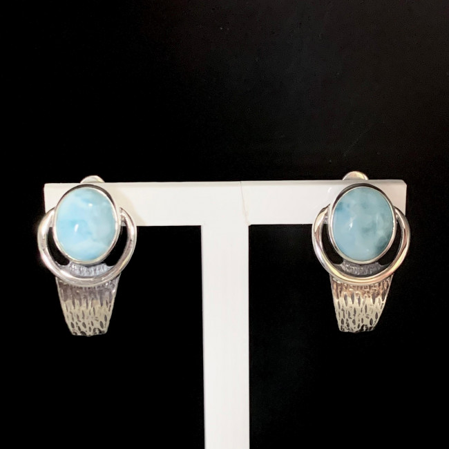 Серьги с1824 (9.99 г), серебро, голубой, ларимар купить в интернет-магазине Циркон С