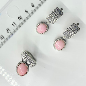 Серебряные серьги с кораллом с1826
