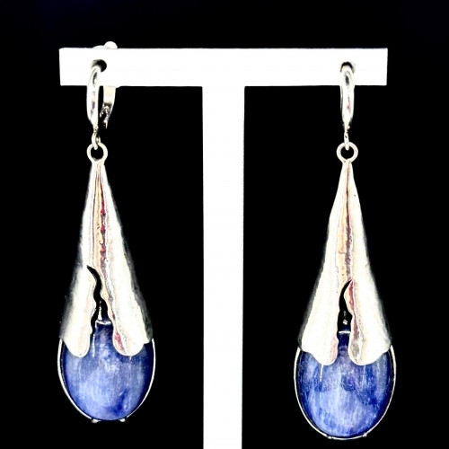 Серьги с1856 (24.95 г), серебро,  Синий Кианит купить в интернет-магазине Циркон С