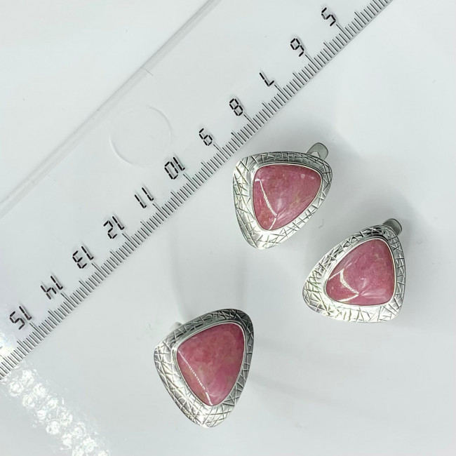Серьги с1865 (10.83 г), серебро, розовый, родонит купить в интернет-магазине Циркон С