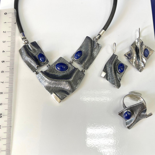 Серьги с1871 (13.05 г), серебро,  Синий Лазурит купить в интернет-магазине Циркон С