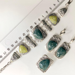 Серьги с1899 (18.86 г), серебро,  Зеленый Агат купить в интернет-магазине Циркон С