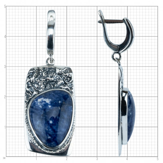 Серьги с1899 (19.15 г), серебро, синий, содалит купить в интернет-магазине Циркон С