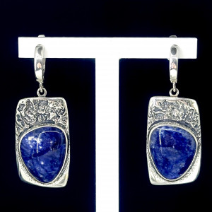 Серебряные серьги с чернением с1899
