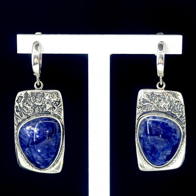 Серьги с1899 (19.15 г), серебро, синий, содалит купить в интернет-магазине Циркон С