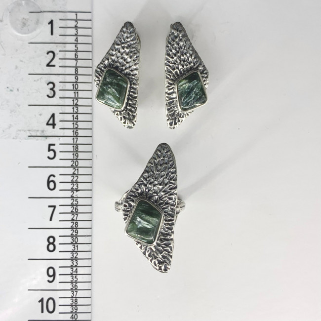 Серьги с1914 (11.59 г), серебро, зеленый, клинохлор купить в интернет-магазине Циркон С