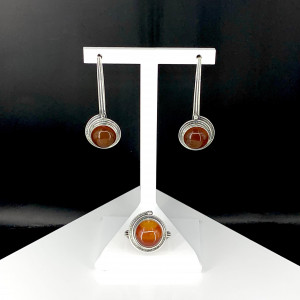 Кольцо к1921 (4.60 г), серебро,  Коричневый Сердолик купить в интернет-магазине Циркон С