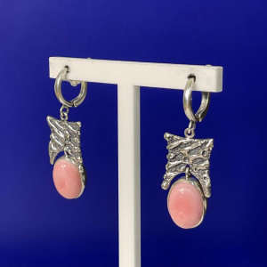 Серьги из серебра с кораллом с1922