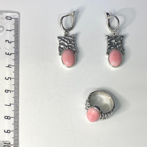 Серьги из серебра с кораллом с1922