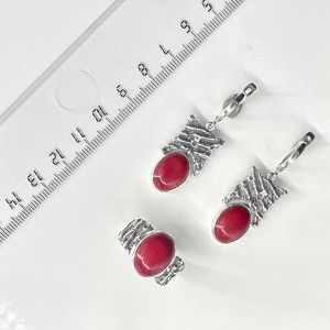 Серебряные серьги с кораллом с1922