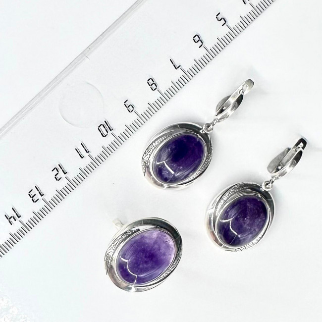 Серьги с1923 (11.97 г), серебро, фиолетовый, аметист купить в интернет-магазине Циркон С