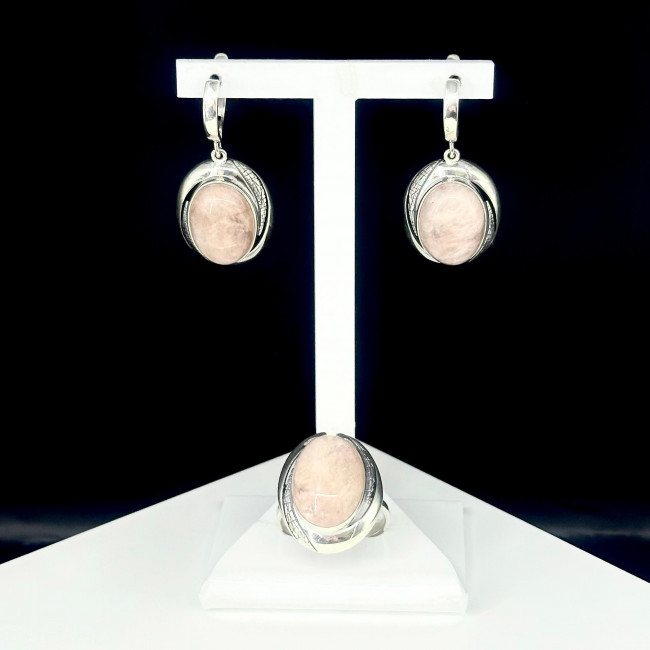 Серьги с1923 (12.40 г), серебро, розовый, морганит купить в интернет-магазине Циркон С
