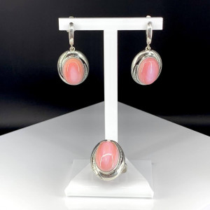 Серьги с кораллом в серебре с1923