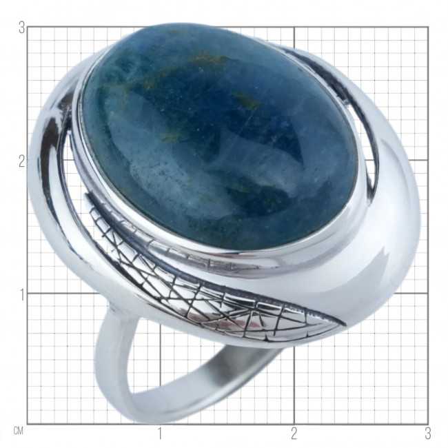 Серебряное кольцо Циркон к1923, синий, апатит Кольцо к1923 (6.29 г), серебро, синий, апатит купить в интернет-магазине Циркон С