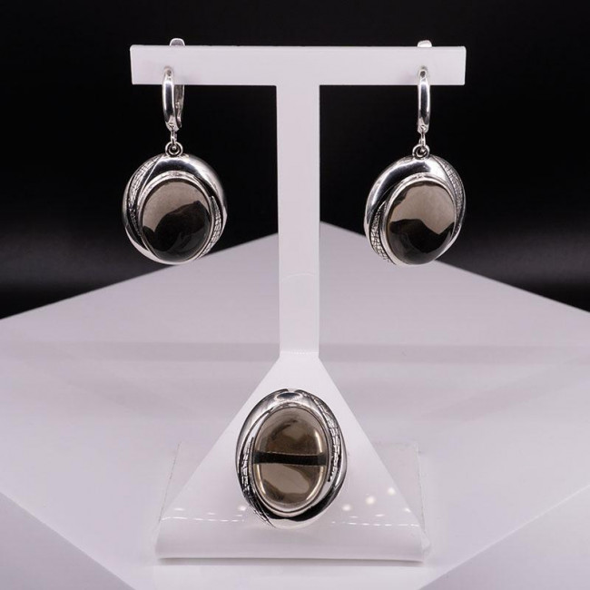 Серебряное кольцо Циркон к1923, коричневый, раухтопаз Кольцо к1923 (5.94 г), серебро, коричневый, раухтопаз купить в интернет-магазине Циркон С