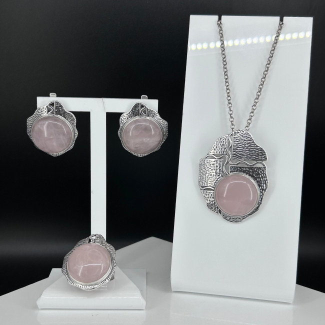 Серьги с1929 (20.73 г), серебро, розовый, кварц розовый купить в интернет-магазине Циркон С