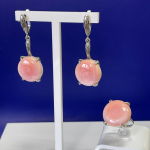 Серьги из серебра с кораллом с1932