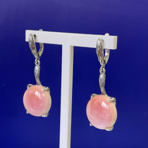 Серьги из серебра с кораллом с1932