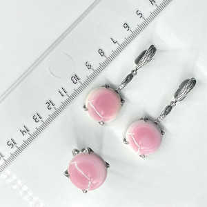 Серьги из серебра с кораллом с1932