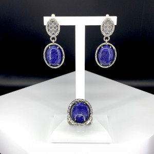 Серьги с1933 (13.88 г), серебро,  Синий Лазурит купить в интернет-магазине Циркон С